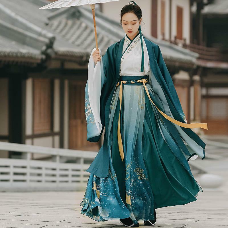 แบบดั้งเดิม Hanfu ชุดคู่จีนโบราณดาบเสื้อผ้า Tang ชุด Hanfu Robe Han Dynasty พื้นบ้านฮาโลวีน Cosplay
