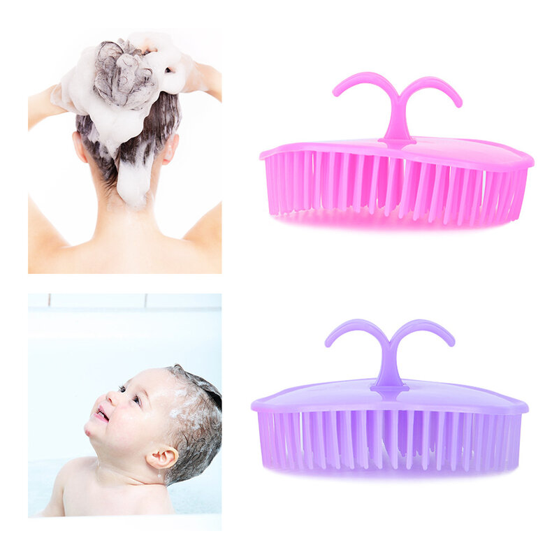 Escova plástica da limpeza do couro cabeludo, escova do corpo do banho, massagem da coceira do couro cabeludo, ferramenta do banho