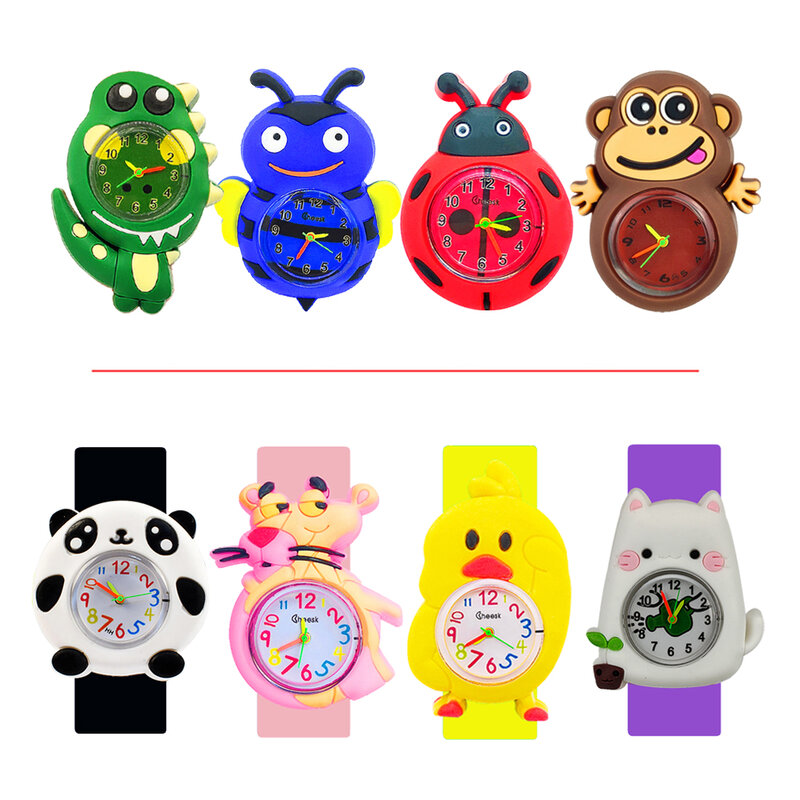 High Quality Children Clock Watches Baby Study Time Toy Boy Girl Kids Watch Slap Bracelet Quartz Wristwatch Kid Birthday Gift