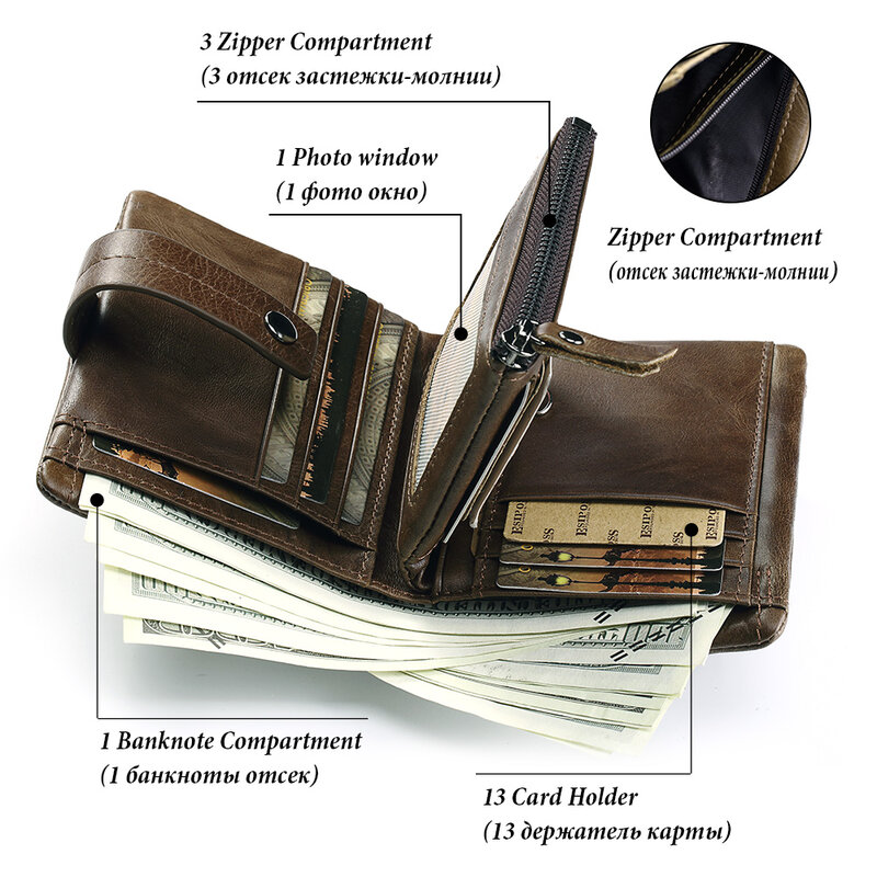 Free Engraving 100% Genuine Leather Men Wallet Coin Purse Small Card Holder PORTFOLIO Portomonee Male Walet Pocket Money Bag