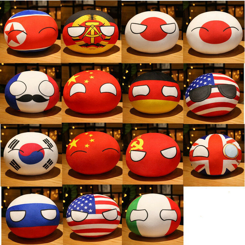 Muñeco de peluche con colgante de bola de campo de 10cm, Polandball, URSS, Estados Unidos, Francia, Rusia, Reino Unido, Japón, Alemania, Italia, Corea