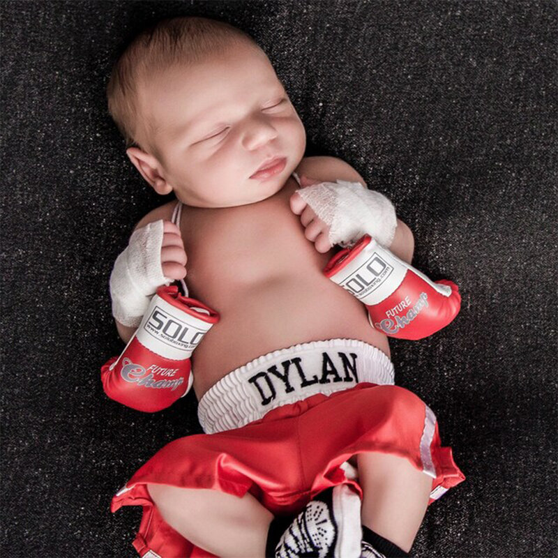 Alat Peraga Fotografi Baru Lahir Unik Sarung Tangan Set Boxer Bayi Celana Pendek Bebe Pemotretan Bayi Laki-laki Fotoshot Bungkus Sarung Tangan Mini