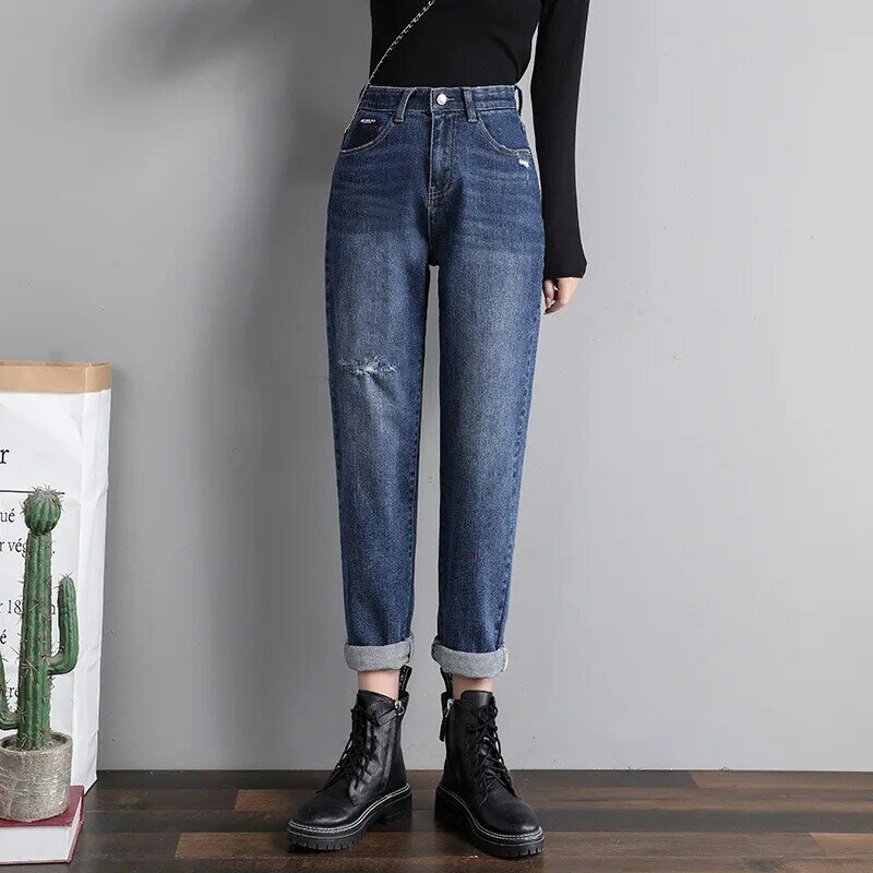 2023 New Winter Summer Fashion Ladies Casual pantaloni in cotone a gamba larga autunno inverno donna Jeans in cotone