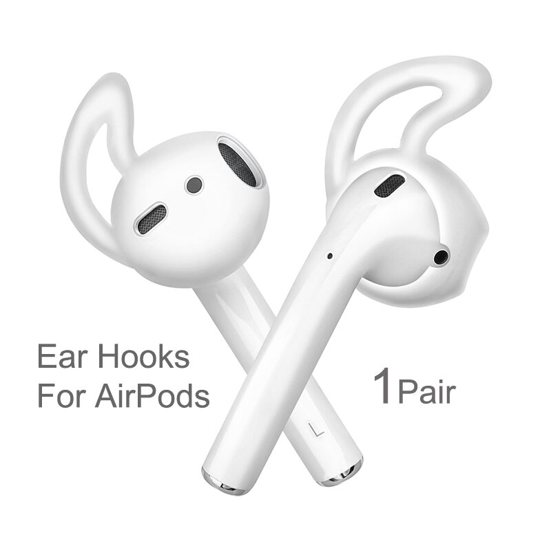 Wkładki do uszu do wymiany AirPods miękki silikonowy pokrowiec antypoślizgowe słuchawki z zaczepem na ucho końcówki douszne (AirPods nie wchodzą w skład zestawu)