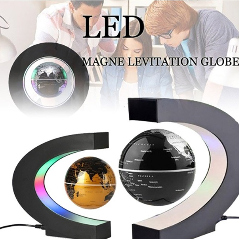 Globe Flottant LED à Lévitation Magnétique pour Décoration de Maison, Lampe Type Carte du Monde, Électronique Anti-Gravité, pour Intérieure, pour Cadeaux d'Anniversaire, Nouveauté