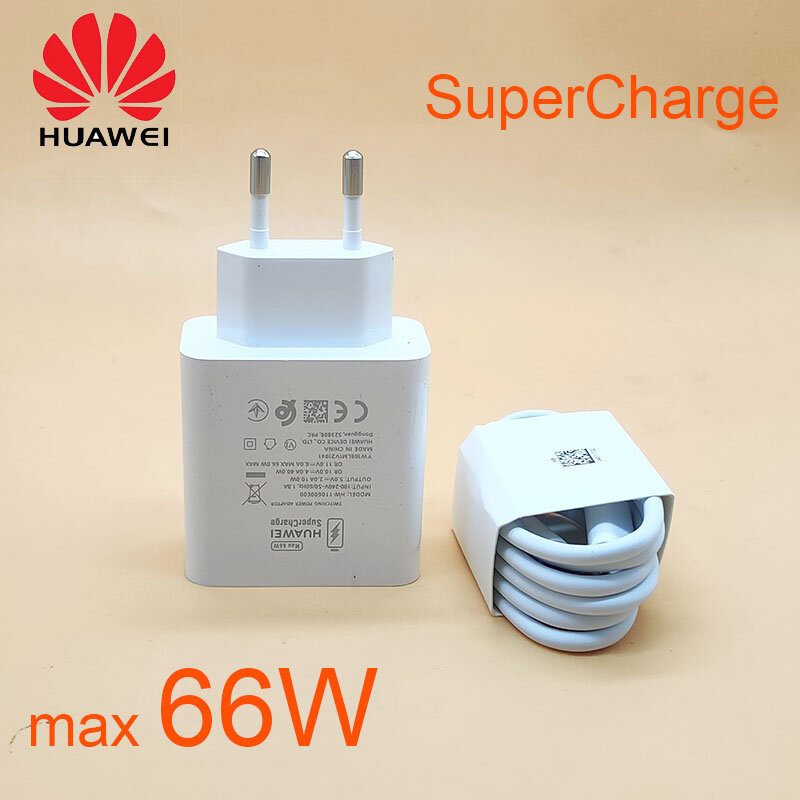 HUAWEI – chargeur Original 66W, adaptateur de charge rapide, SuperCharge USB 6A, câble de Type C pour p50 p40 Mate 40 pro honour 50 nova 9 magic 3