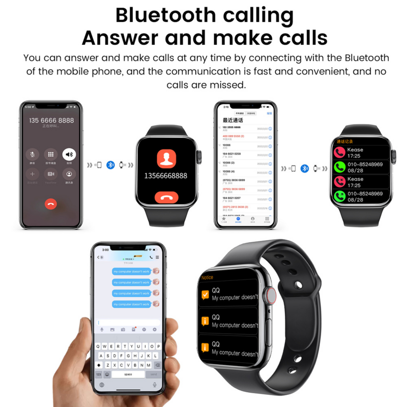 الحظ Smartwatch مكالمات بلوتوث ساعة ذكية للرجال النساء الرياضة سوار لياقة بدنية مراقب معدل ضربات القلب ساعات ل IOS أندرويد