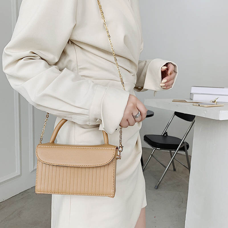 Роскошная маленькая квадратная сумка на плечо с цепочкой, женская дизайнерская сумка, дорожные сумки через плечо, ручная сумка-тоут для тел...