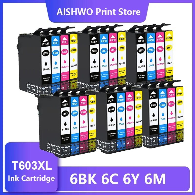 Compatible con Epson 603XL, E603, T603, para impresora XP-2100, XP-3100, WF-2810, XP-3105, XP-4100, XP-4105, WF-2830, 4 colores, 603 XL
