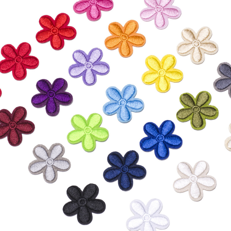 23 pçs série de flores para roupas ferro em remendos bordados para chapéu jeans adesivo sew-on diy remendo applique emblema decoração