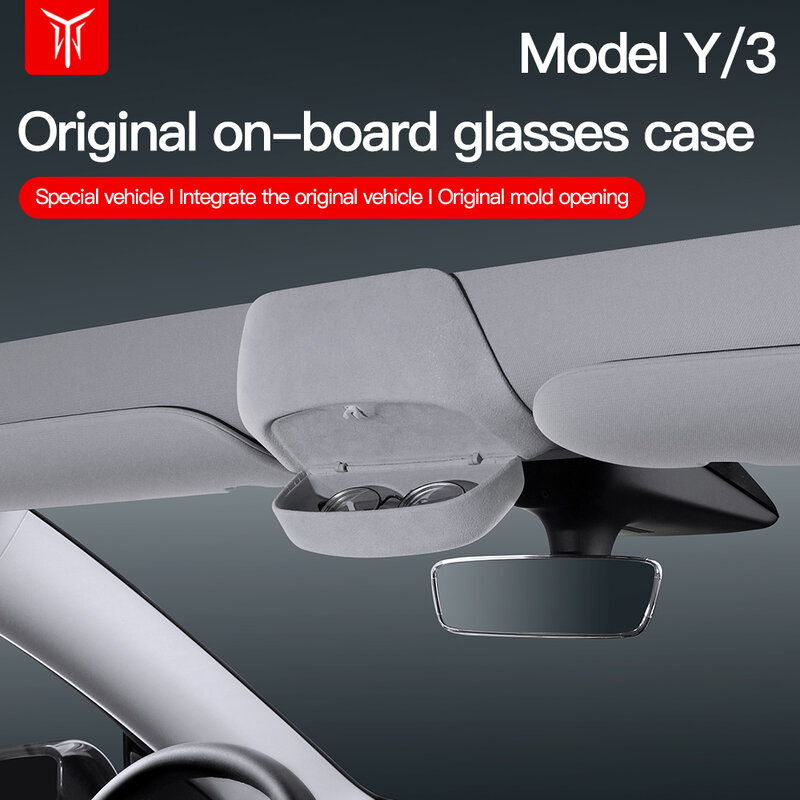 YZ Sarung Kacamata Mobil untuk Tesla Model Y Model 3 Kacamata Hitam Tempat Penyimpanan Klip Atap Mobil untuk TESLA Model3 Aksesori Interior ModelY