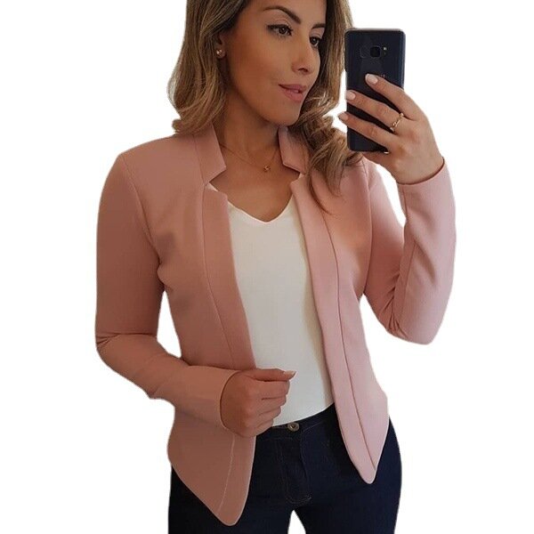 Fall Fashion Women Solid Color Long Sleeve Stand Collar Slims Fit Blazer Coat Women's Clothing Blazers Fashion Long Sleeve Suits