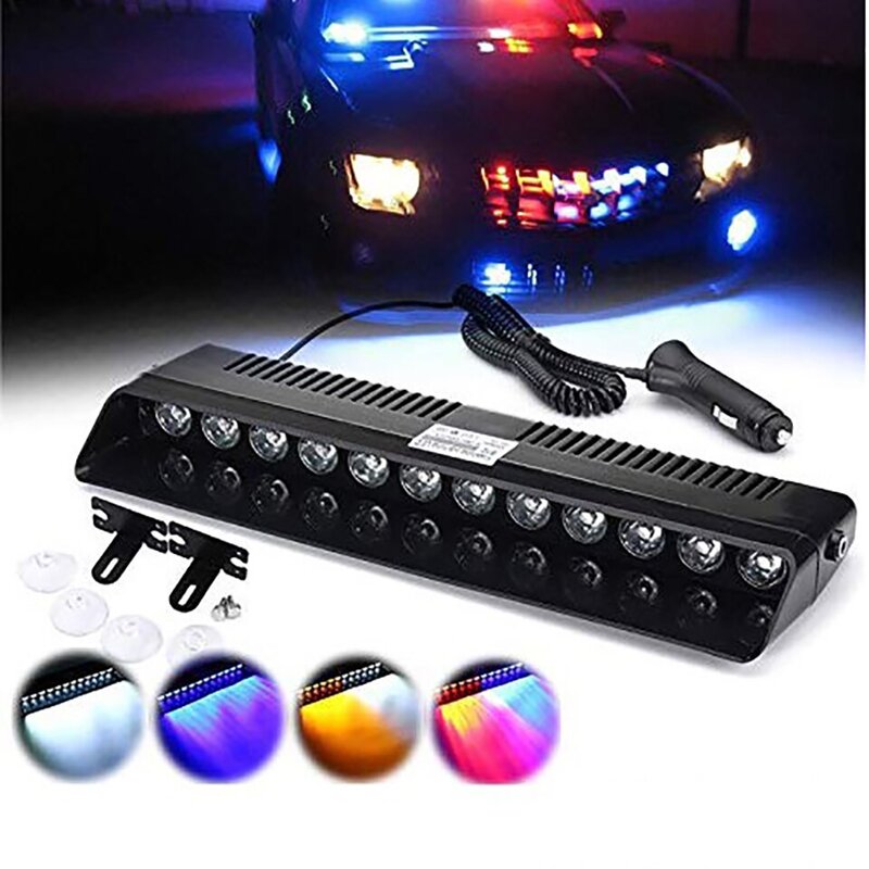 BMAD Police Flashing Light Car Emergency LED Strobe Flasher Beacon Warning Lamp Truck Red Blue Amber White Car Light Assembly