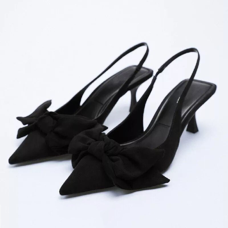 Thời Trang Nữ Giày Cao Gót Nữ Gót Bướm-Nút Thắt Dây Bling Mũi Nhọn Nữ Gợi Cảm Gót Giày Khóa Zapatos de Mujer