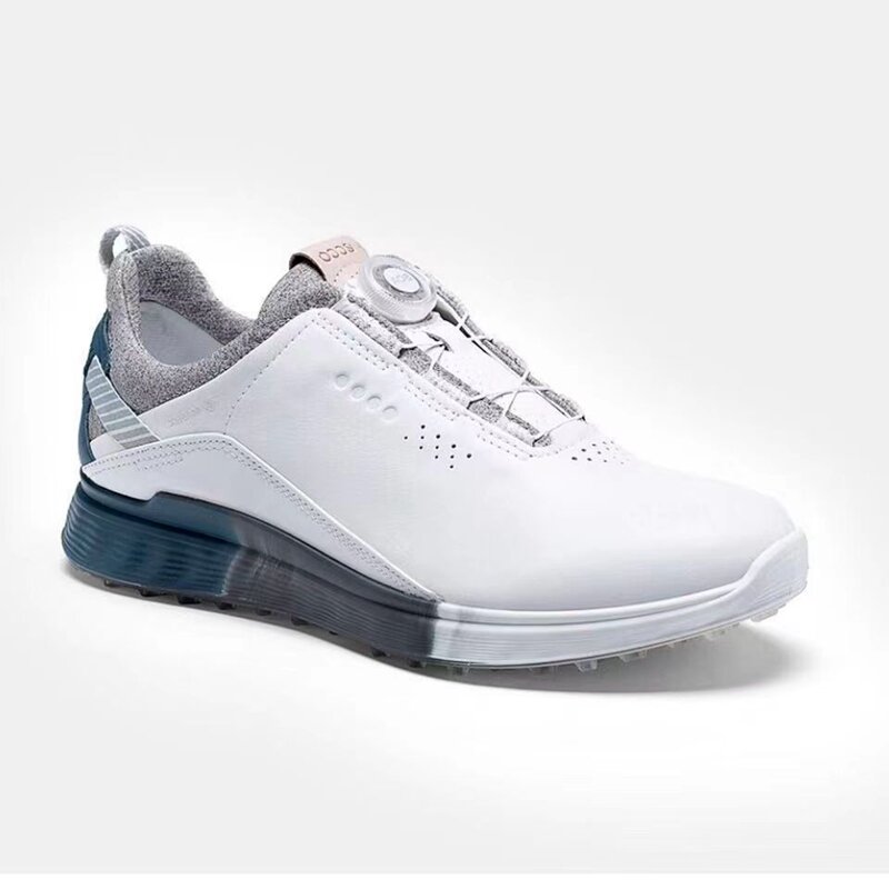 Sapatos de golfe masculino couro tênis de golfe botão respirável confortável caminhada tênis ao ar livre jogging caminhadas sapatos