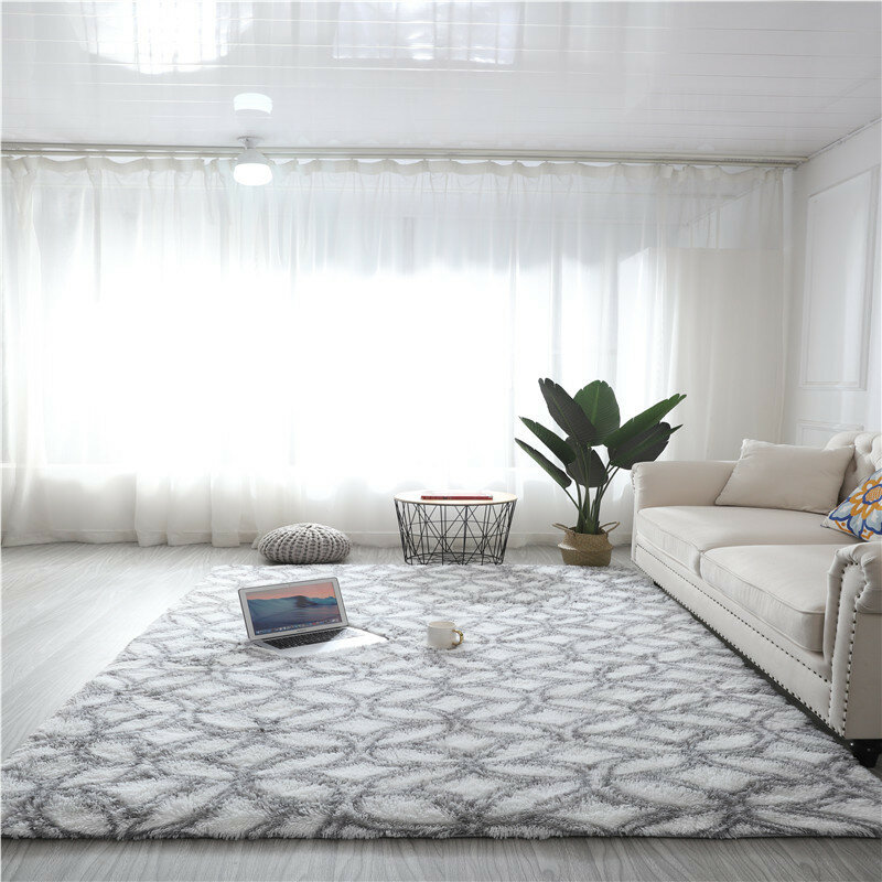 Tapete de lã seda tapete varanda sala estar quarto cabeceira tapete longo cabelo lavável decorativo cobertor cozimento