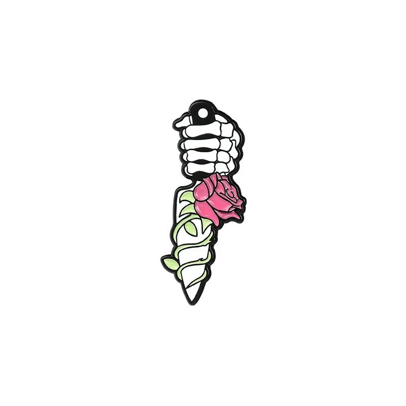 Persoonlijkheid Skeleton Rose Serie Modieuze Creatieve Cartoon Broche Mooie Emaille Badge Kleding Accessoires