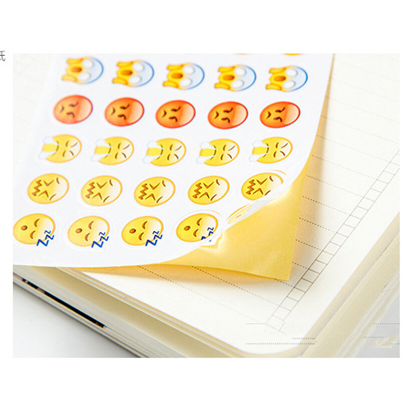 12 fogli Emoticon Sticker faccina adesivo per bambini etichette adesive Kawaii Happy Smile Face Sticker regalo