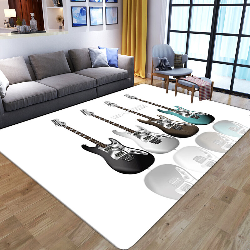 Dywany z nadrukiem 3D do salonu powierzchnia antypoślizgowa kolorowe dywaniki na gitarę sypialnia nocna nowoczesna dekoracja wnętrz zmywalne maty podłogowe