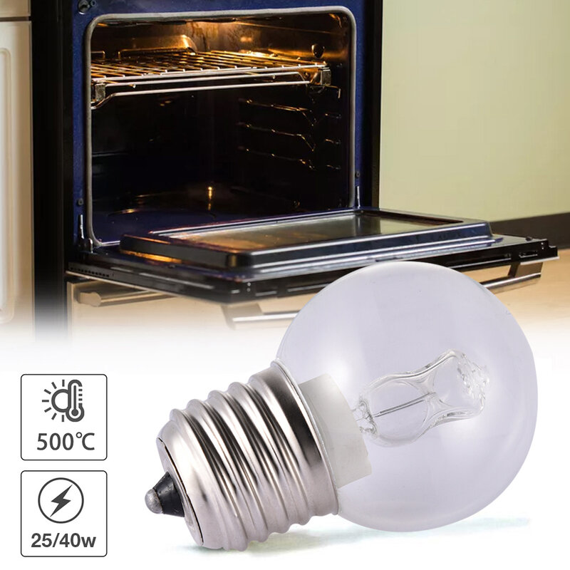 Lampu Bohlam Oven Aman Tahan Suhu Tinggi Lampu Oven 110V/220V 25W/40W untuk Banyak Peralatan Rumah Tangga