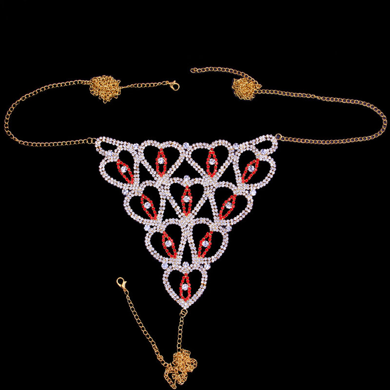 Sexy Bikini Rhinestone Thong For Women Luxury Crystal Body Chain Jewelry For Women Bikini Lingerie Rave Hollow Out Panties Gift