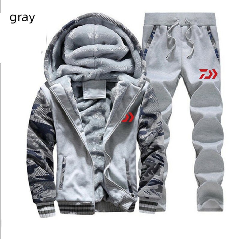 DAIWA Autumn/Winter Golf Clothing New Fleeced Sportswear Leisure Suit Men's Pure Fashion Hooded Thick Warm Hoodie Two-piece Set
