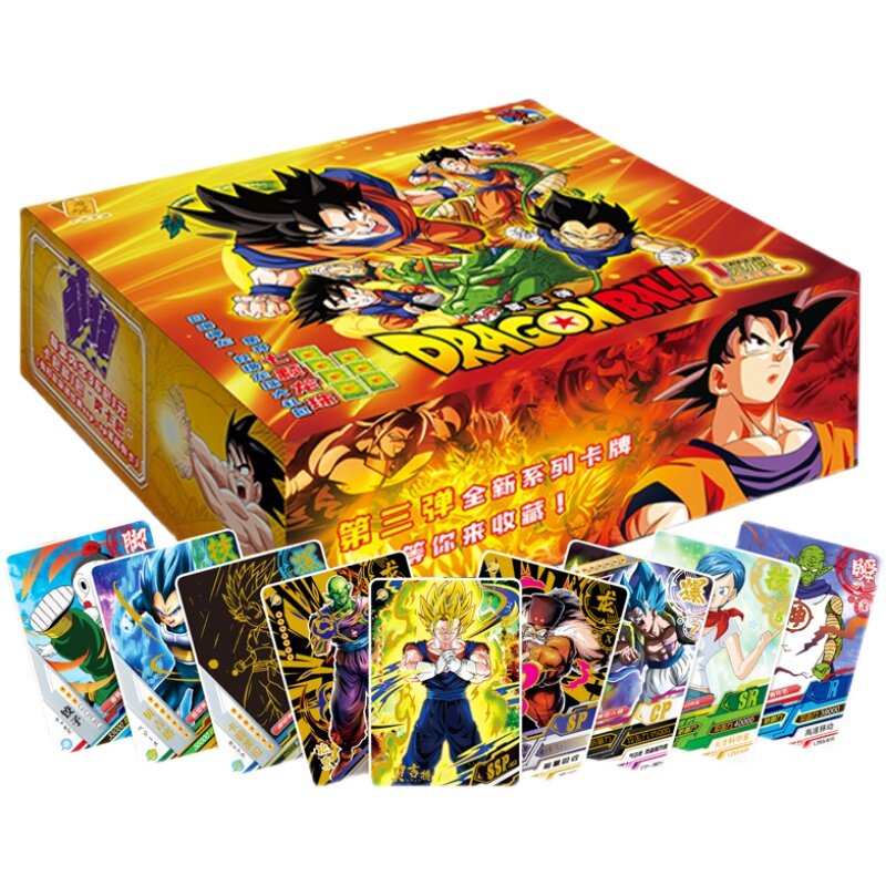 Juego completo de tarjetas de Dragon Ball, colección de personajes de Anime Sun Wukong, edición de lujo