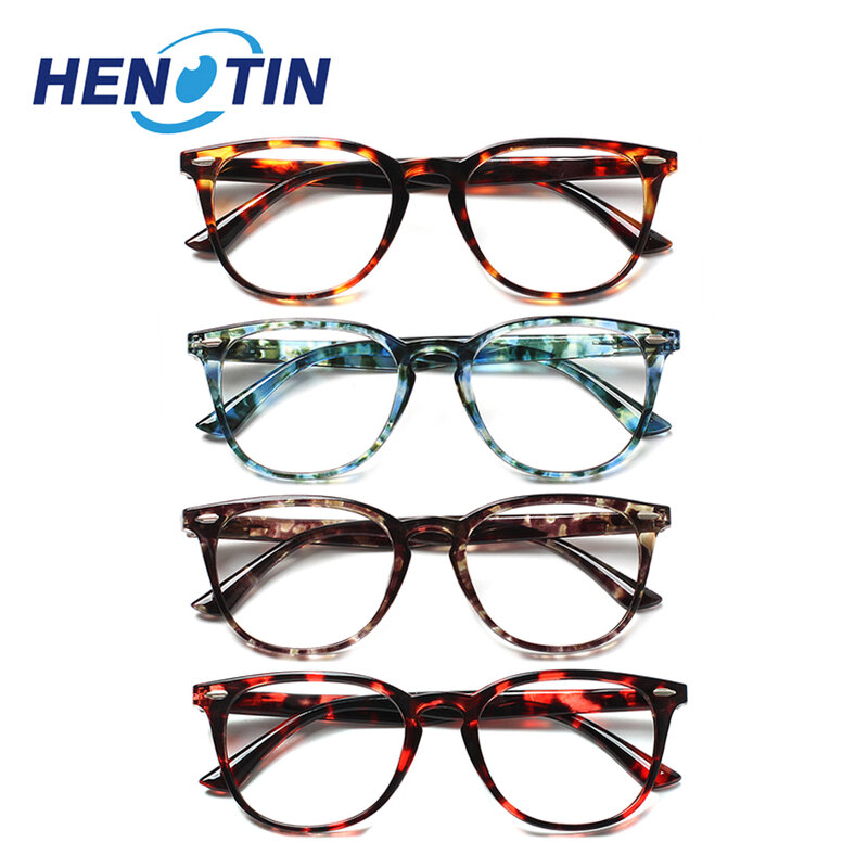Прозрачные оптические линзы Henotin для чтения по рецепту, для мужчин и женщин, с оправой, HD-считыватель, увеличительное стекло, очки с диоптрия...