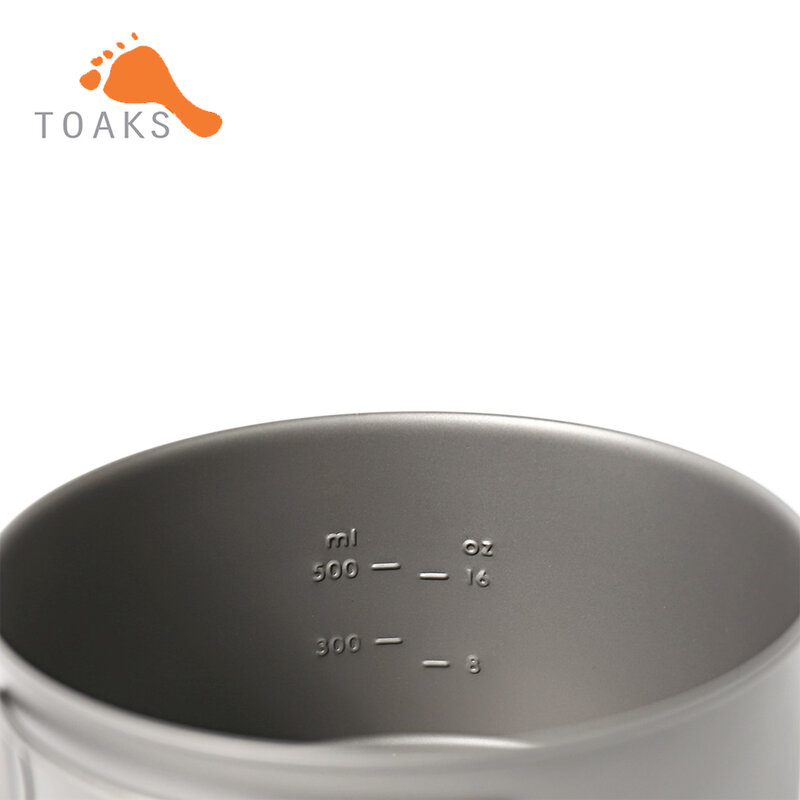 TOAKS POT-900-D130-ollas de titanio puro para acampar, utensilios de cocina para exteriores, se puede utilizar como tazas, cuencos y sartenes, 900ml, 104g