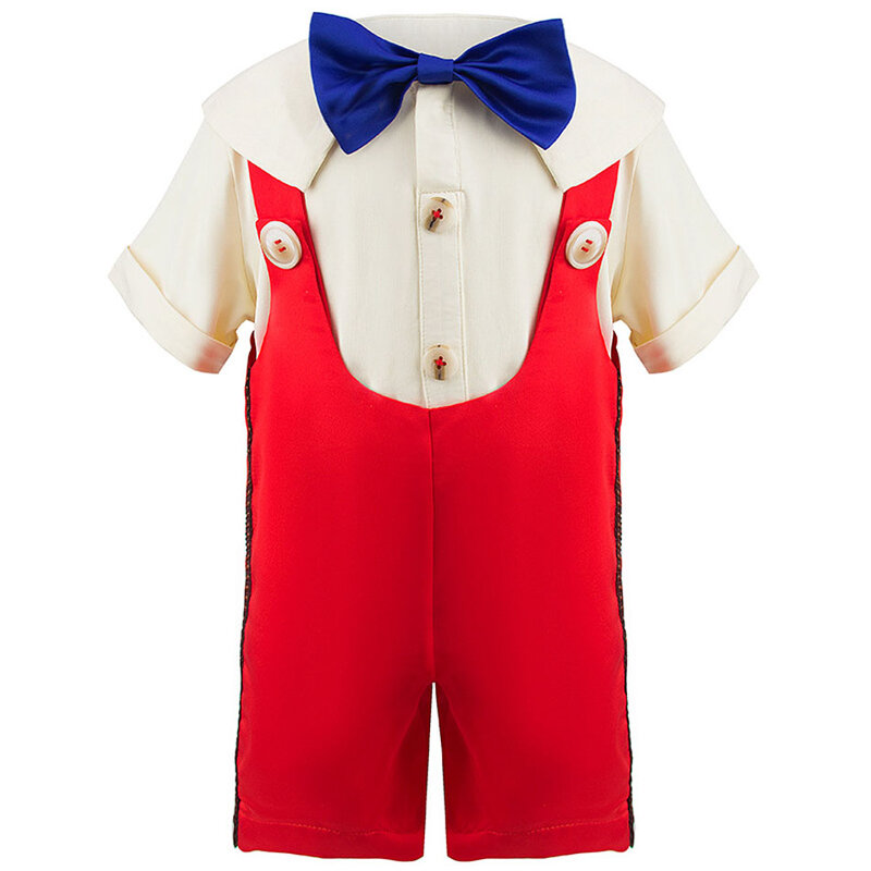Setelan Cosplay Pinocchio Disney Bayi Laki-laki Baju Film Asli Set Rompi Celana dengan Topi 3-6 Tahun Halloween Pakaian Bermain Peran Anime