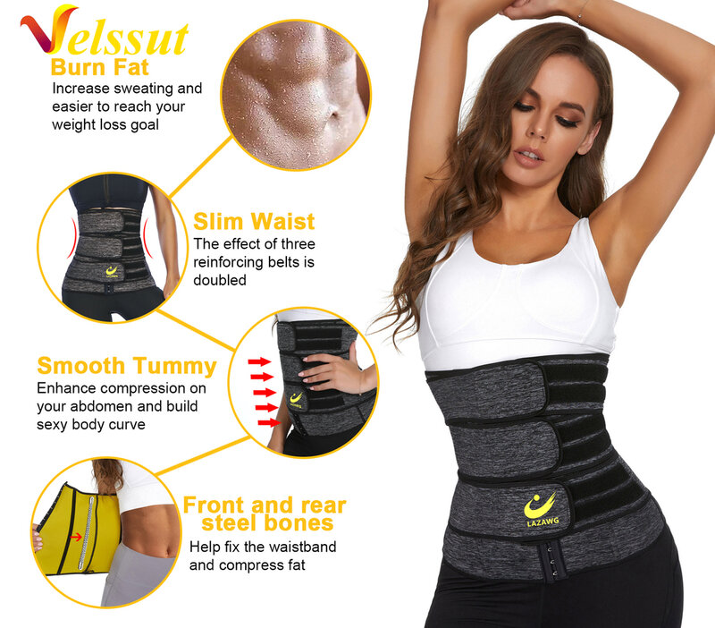 Velssut Women Waist Trainer Belt for Weight Loss Waist Cincher Slimming Belt Body Shaper Latex Waist Trimmer Body Shapewear