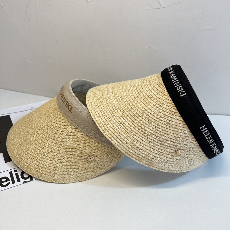 Moda rafia słomkowy kapelusz tkane słońce kapelusz 2022 kobiet lato ochrona UV oddychający kapelusz ochrony przeciwsłonecznej wakacje plaża na zewnątrz