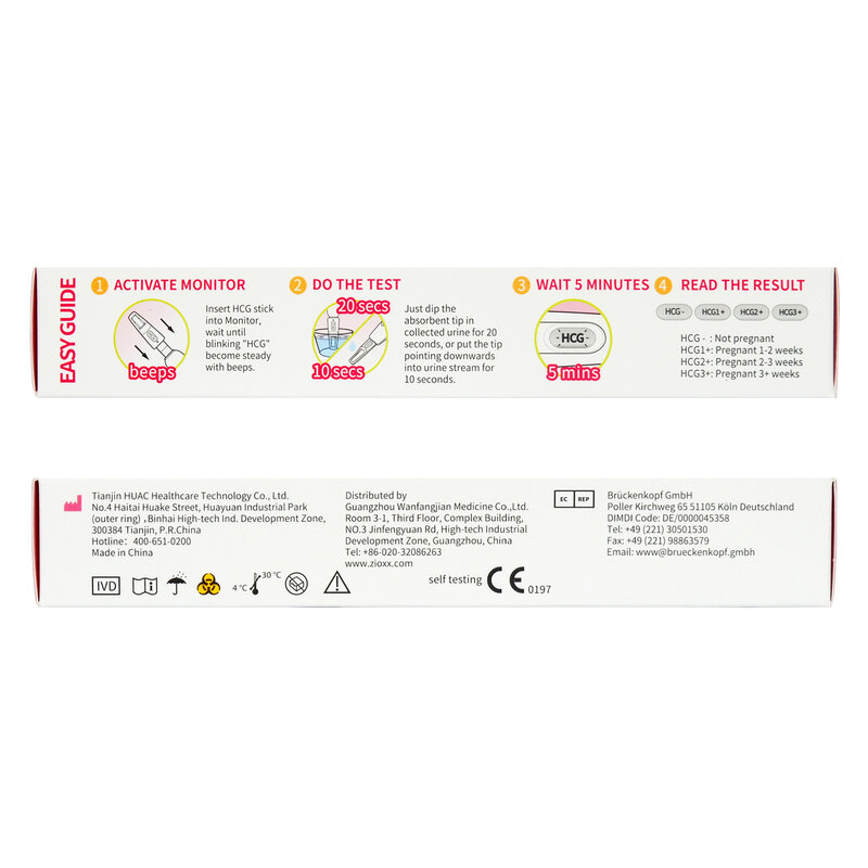 Zioxx  Reusable Digital Early Result First Response Pregnancy Test Kit Set with Smart Weeks Indicator for woman