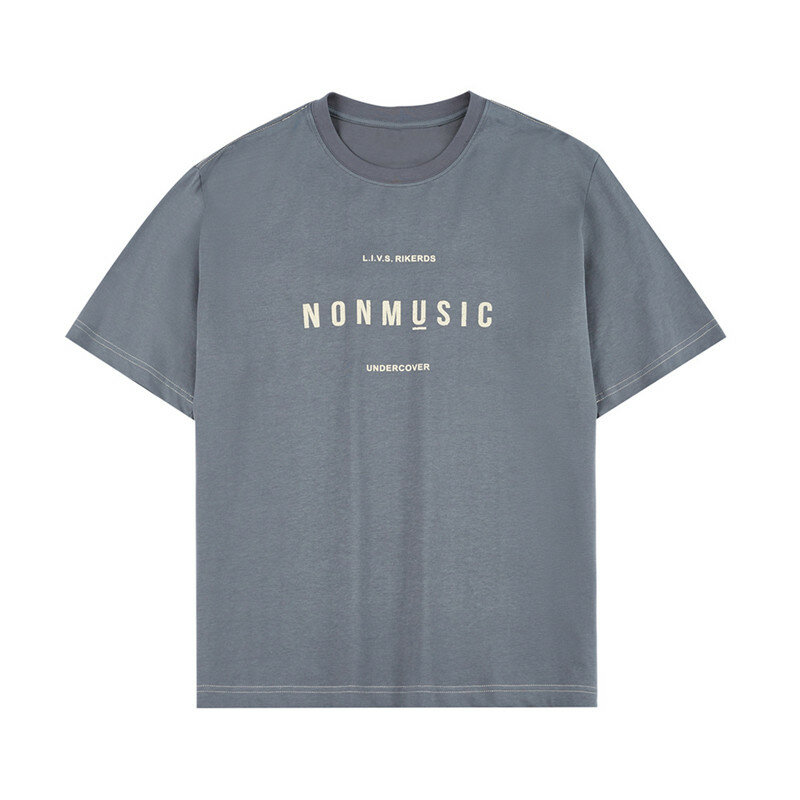 Summer Men's T-Shirts Cotton Print Letters New Solid Color Loose Oversized Best Off-White Men's Clothing Shirts Hot Sale M-3XL