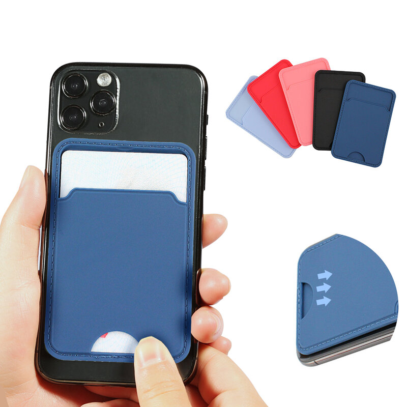 Pegatina adhesiva elástica de silicona para teléfono móvil, soporte Universal para tarjeta de crédito, identificación, billetera