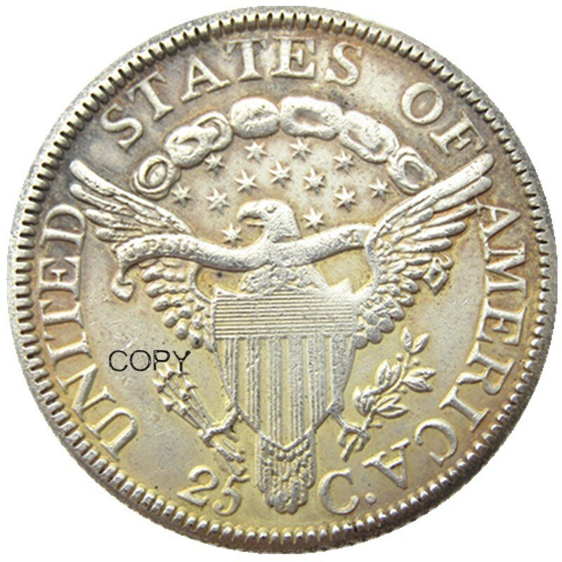 1804 drapedバスト四半期ドルシルバーメッキコピーコイン