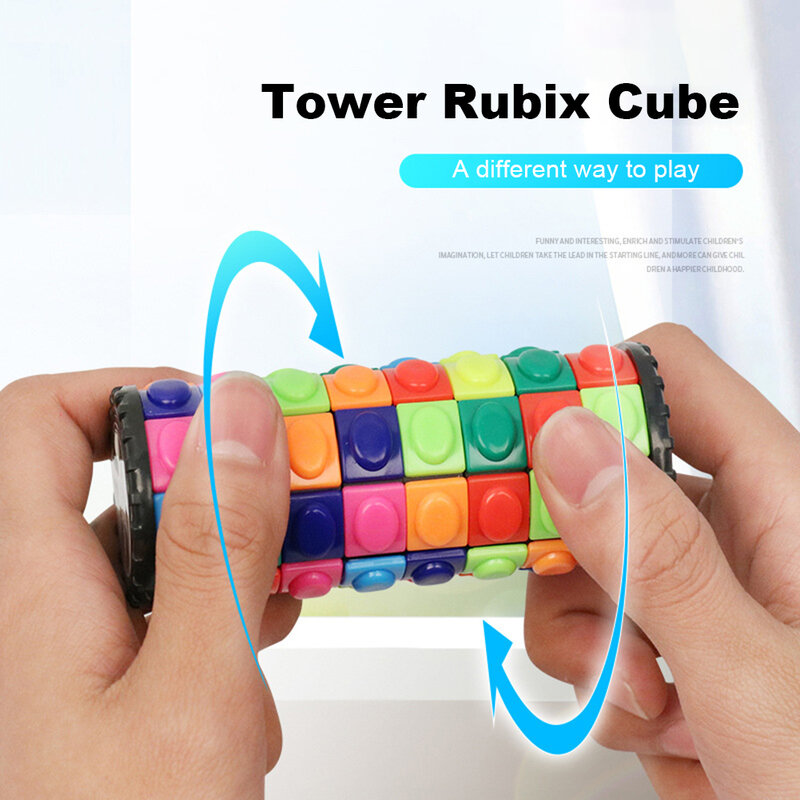Мини скоростной Куб 3D башня 3/5/7 слоев скоростная детская игрушка-антистресс цилиндрическая скользящая головоломка кубик игрушки для детей