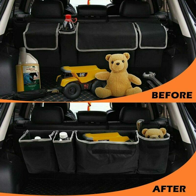 Car Boot Pocket Organiser Back Seat Hanger Tidy Large Storage Bag Hanging Pouch