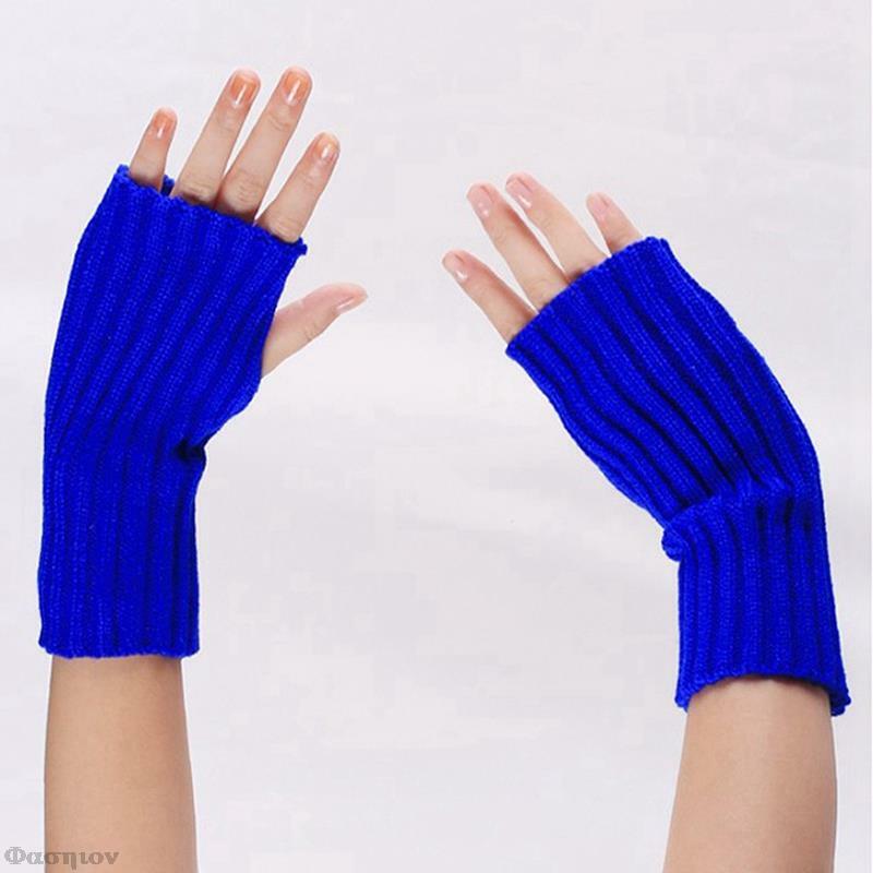 Long Half Winter Mittens Fingerless Gloves Gift 1 Pair Autumn Winter Women Knit Gloves Arm Wrist Sleeve Hand Warmer Girls Black