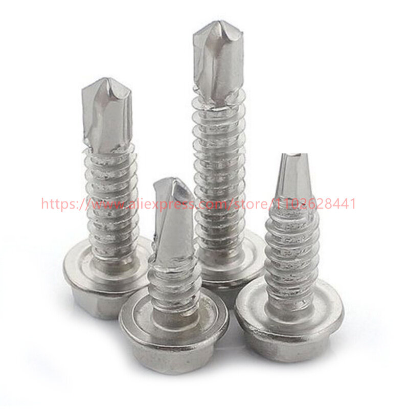 2/10Pcs 410 Stainless Steel Outer Hexagon Self-drilling Screw Tapping Screws