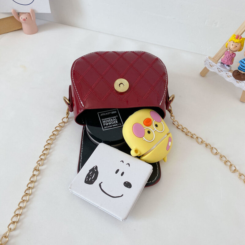 小さな女の子のための素敵なショルダーバッグ,子供のためのファッショナブルな財布,パテントレザーの小さなハンドバッグ