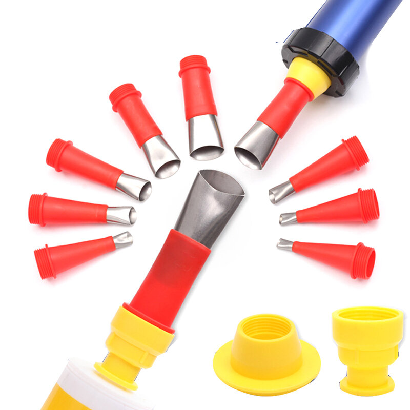 18Pcs Rvs Kalefateren Nozzle Applicator Met Base Breeuwen Finisher Kit Afwerking Tool Voor Sink Joint Deuren Ramen