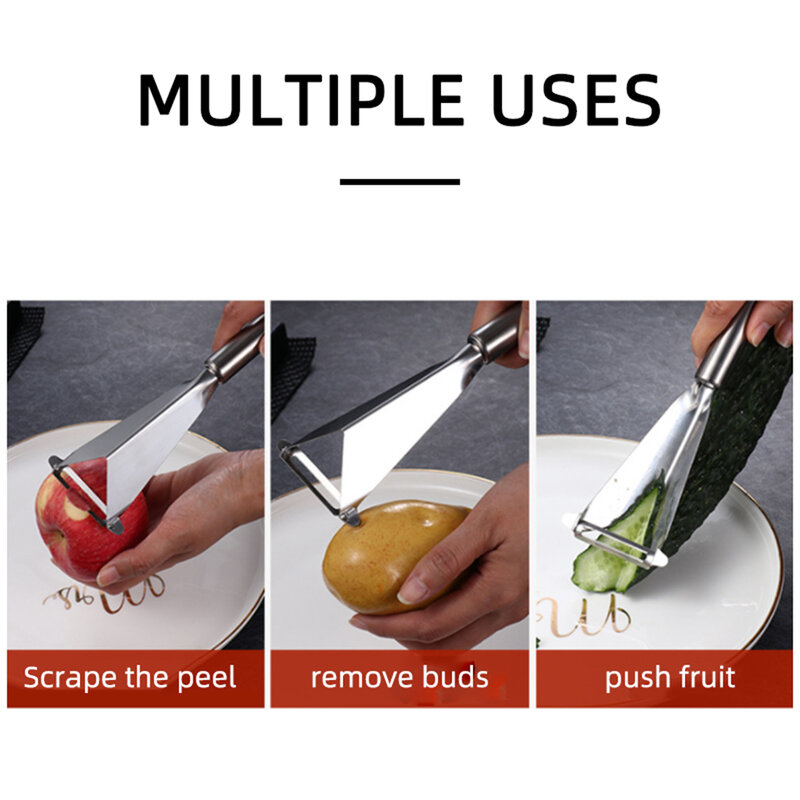 Cuchillo triangular de acero inoxidable para tallar frutas y verduras, utensilio para tallar frutas y verduras, ideal para Chefs, ideal para fiestas en casa
