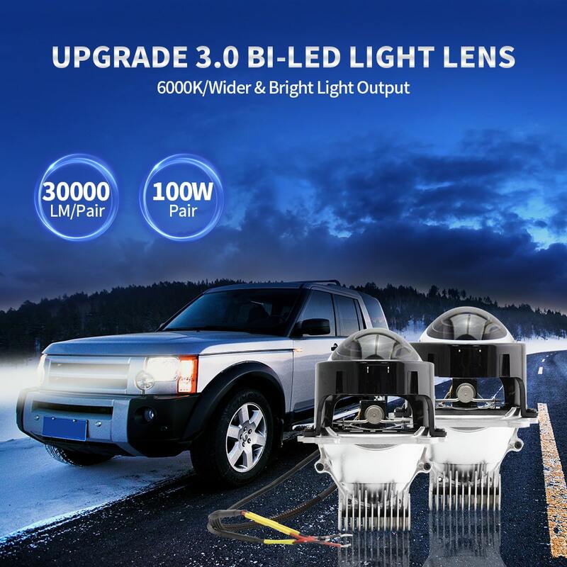 Lentes de proyector LED para coche, de 3 pulgadas accesorio de luz, 73W, 6000K, hiperboloide, Bi, Hella 3R, G5, lente automática, LHD, RHD, 2 piezas