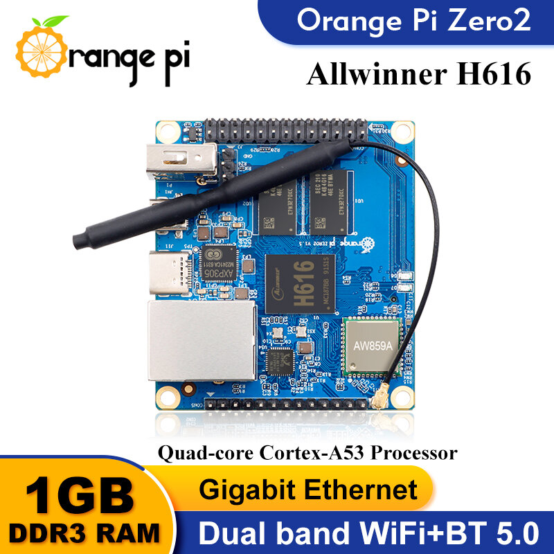 Orange Pi Null 2 Single Board Computer 1GB RAM Allwinner H616 Chip BT 5,0 WIFI Laufen Android 10 Ubuntu debian OS Entwicklung Bord
