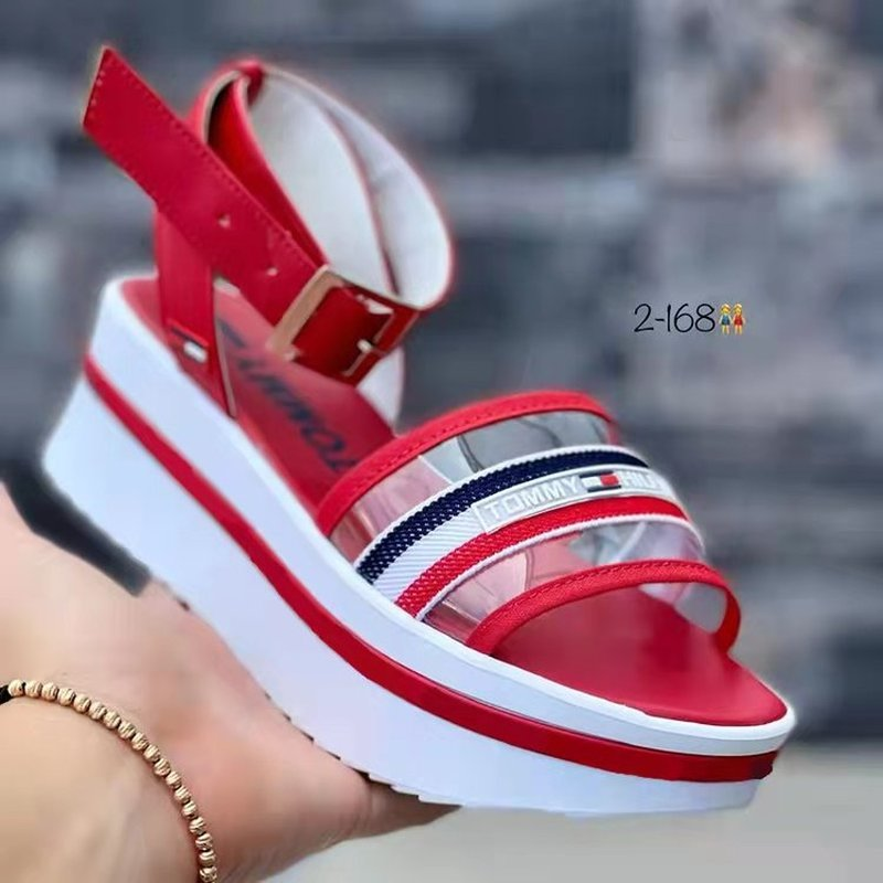 2022 nowych kobiet letnie sandały na platformie buty kobieta zwięzły bawełniany materiał w kratkę mieszane kolor Sandalias Mujer obcas wysokie 6cm casualowe sandały
