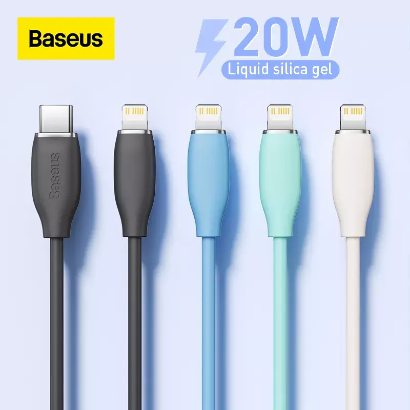 Baseus płynny żel krzemionkowy 20W PD kabel USB C dla iPhone 13 12 Pro Mini Max szybki kabel ładujący dla MacBook iPad Pro kabel typu C