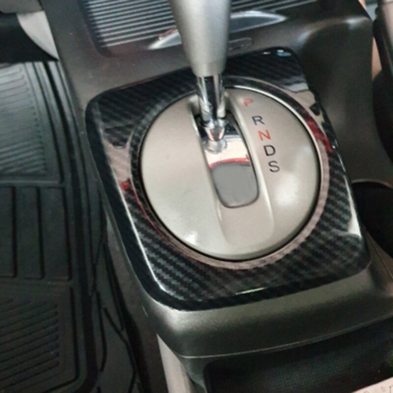 3Pcs AT Car Carbon Fiber Gear Shift Panel Cover Frame Trim RHD for Honda Civic 2006-2011 RHD