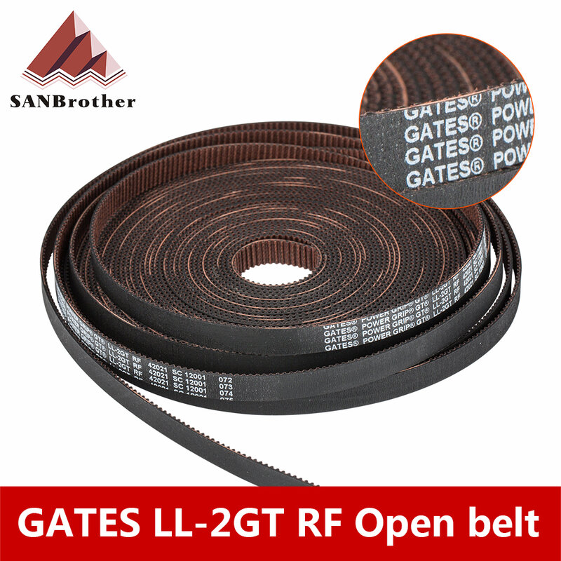 GATES-LL-2GT 2GT Sabuk Sinkron GT2 Sabuk Waktu Lebar 6MM 9MM Tahan Aus untuk Ender3 Cr10 Anet 3D Printer