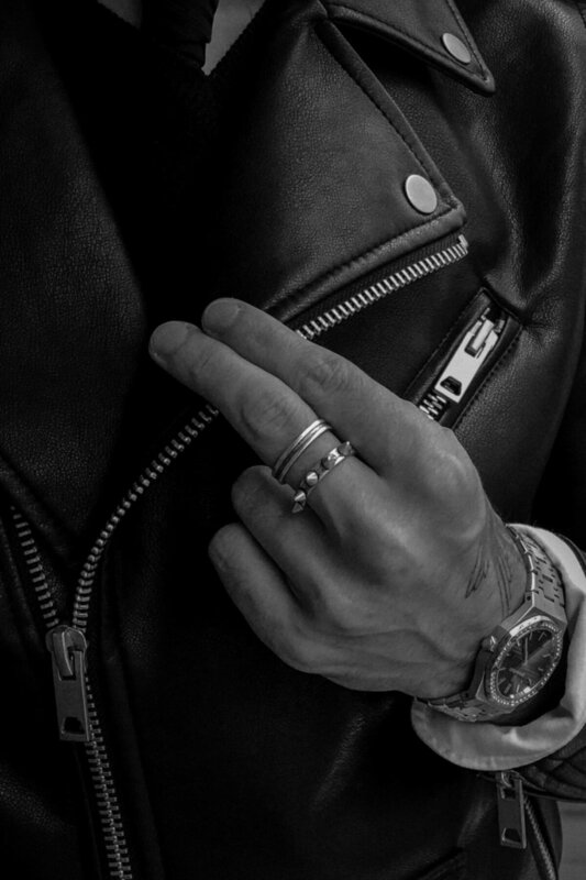 New Fashion con borchie cane guinzaglio figurato Biker Ring Unisex uomo donna Archer Ring Biker burattato gioielli stile promessa fidanzamento